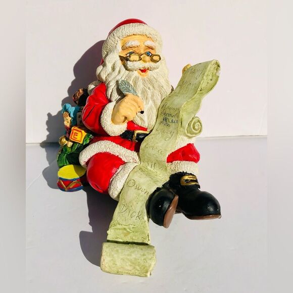 SANTA STOCKING HOLDER CHRISTMAS 5" TALL X5" X 3.5" DECOR HOLIDAY FIGURINE - Picture 2 of 12